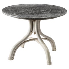 Painted Bentwood Centre Table with Dark Marble Top by Thonet, Austria 1940's