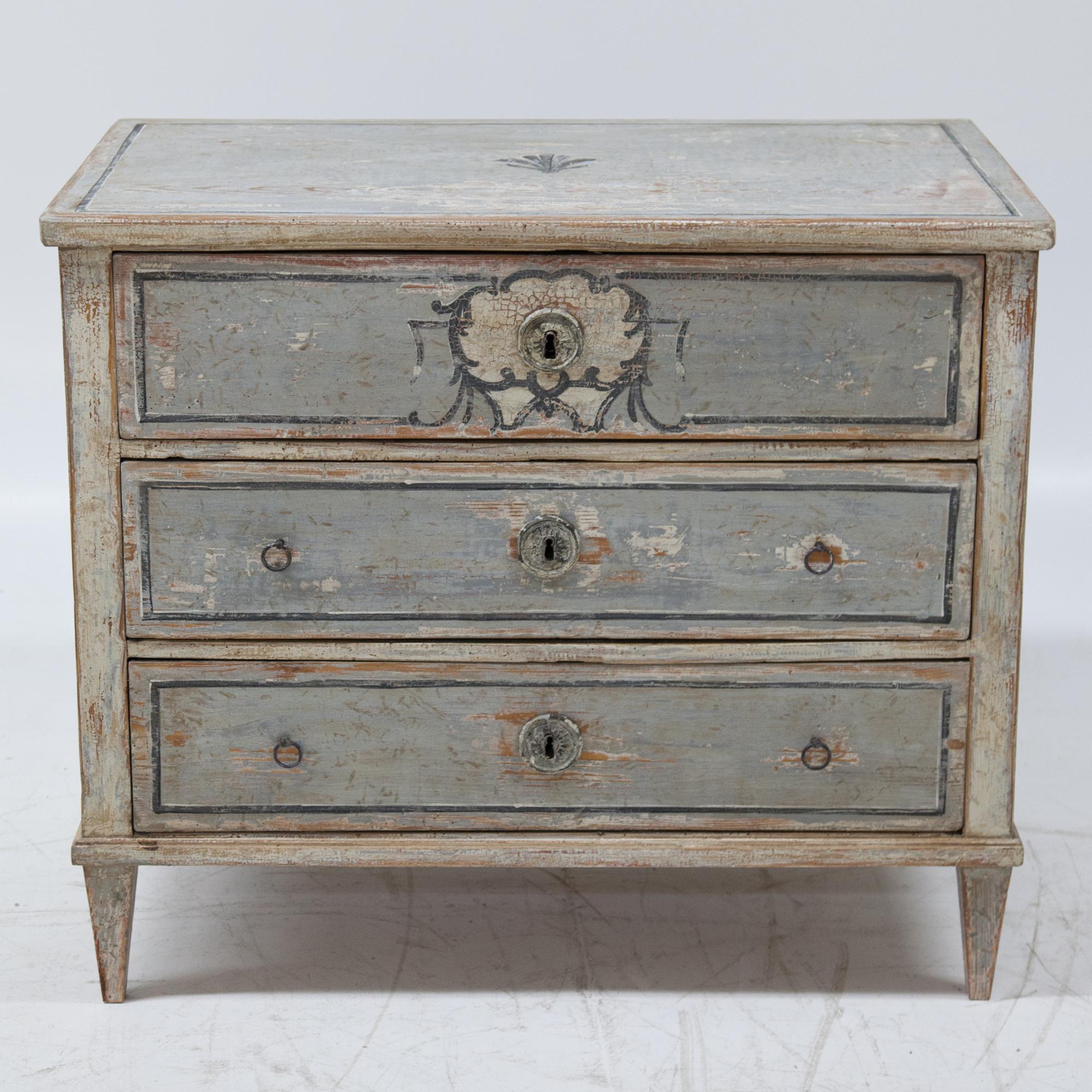 German Painted Biedermeier Chest of Drawers, circa 1820