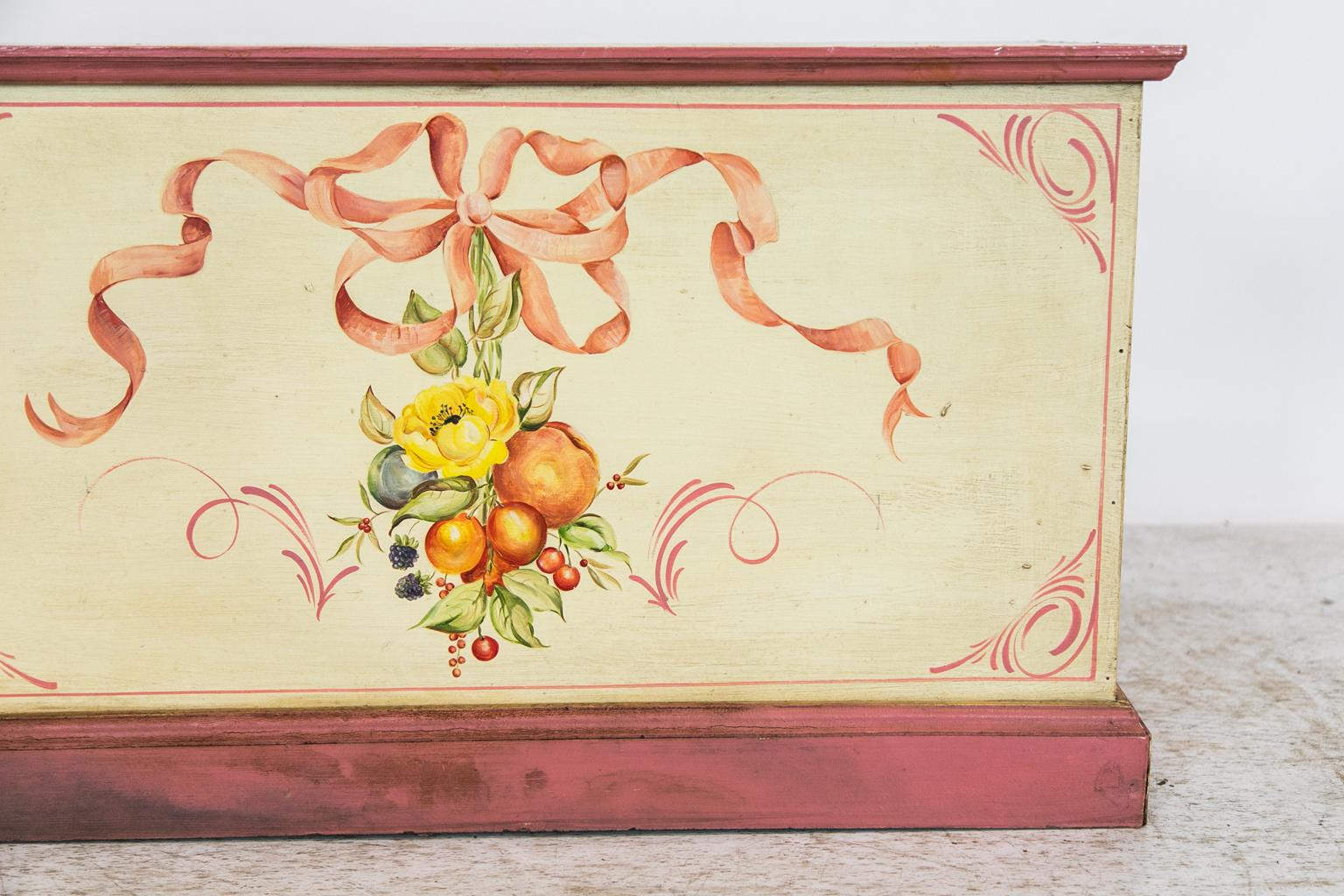 Hand-Painted Painted Blanket Chest For Sale
