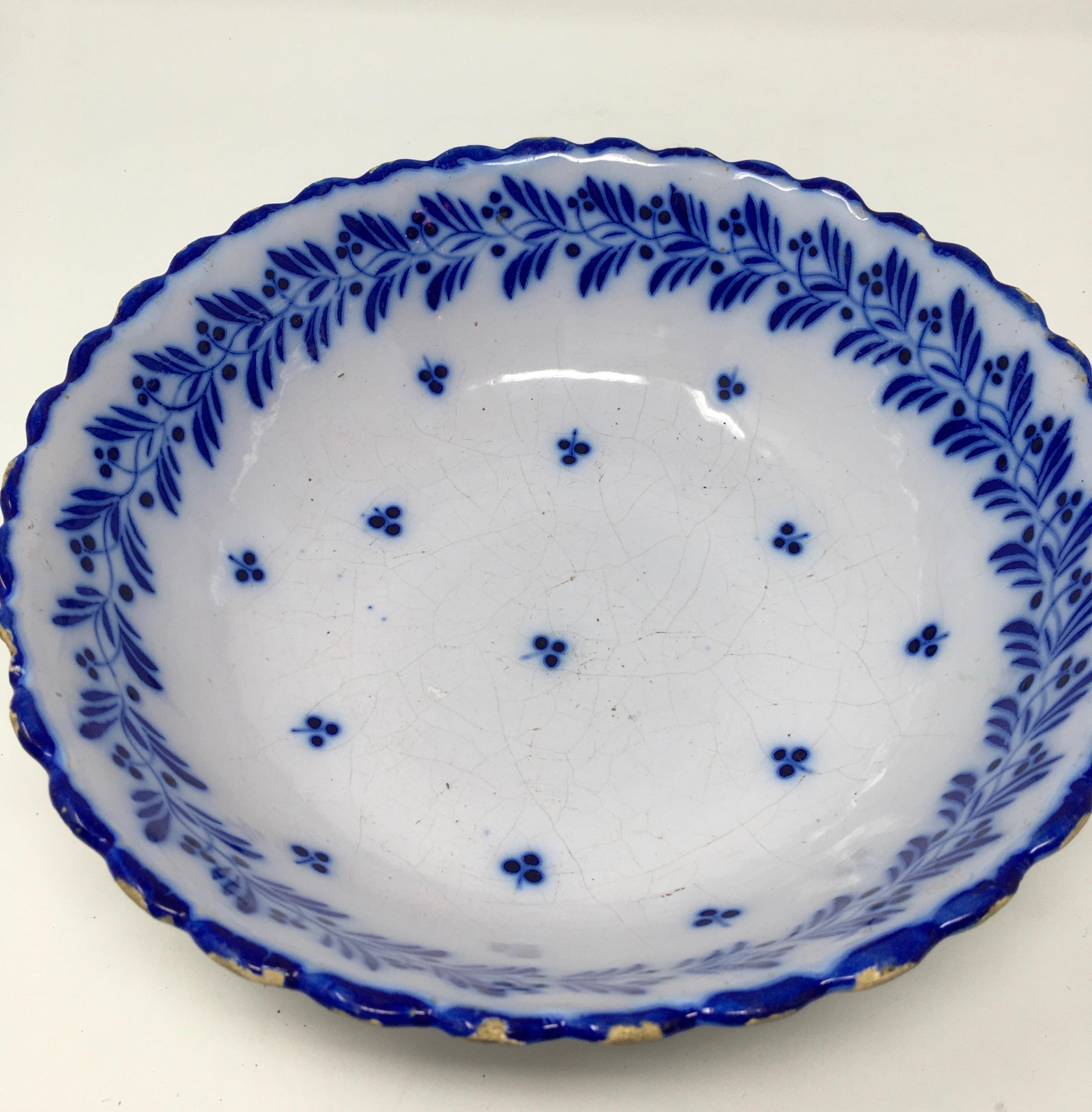 Late 19th Century Painted Blue Bowl For Sale