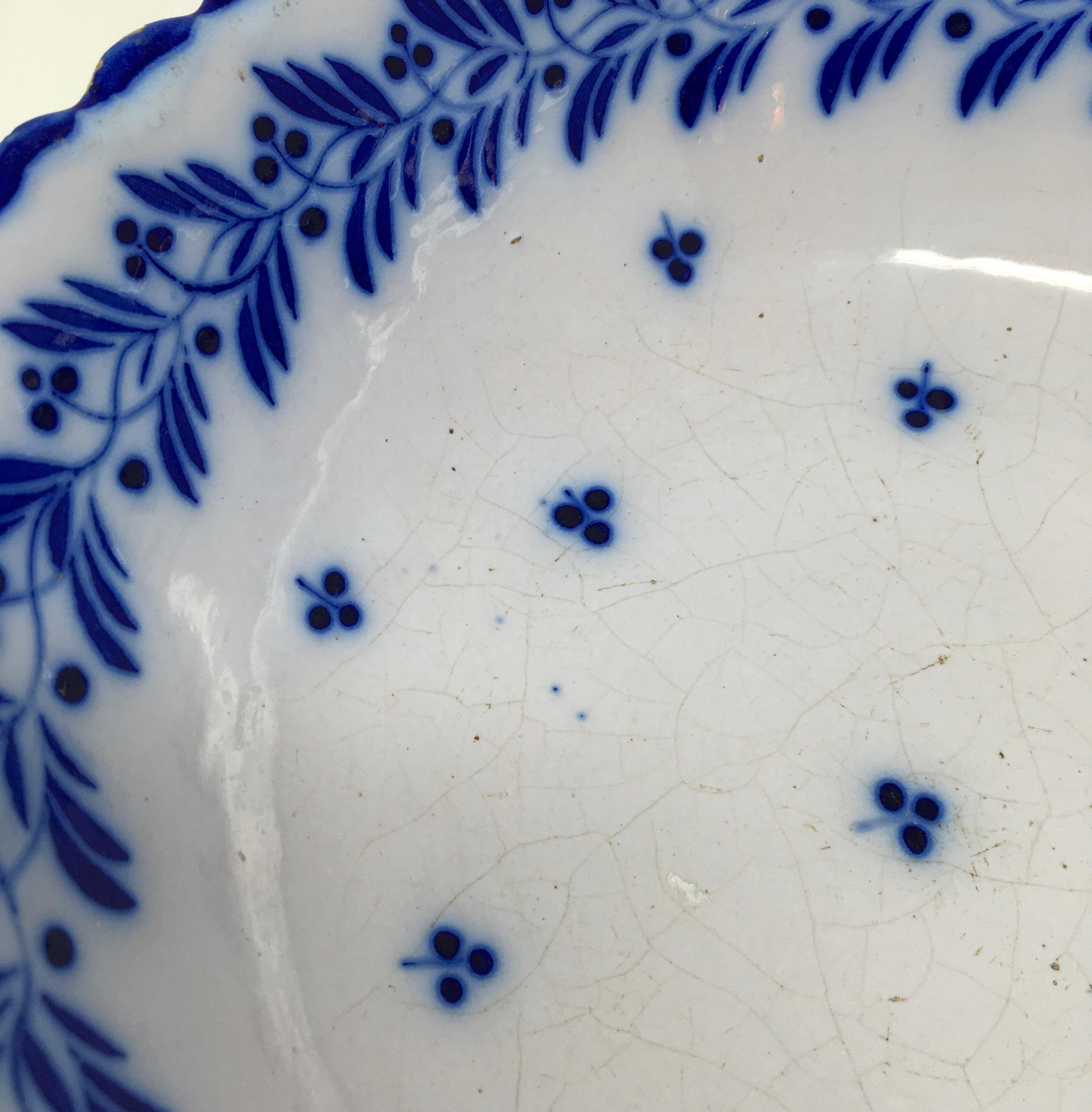 Ceramic Painted Blue Bowl For Sale