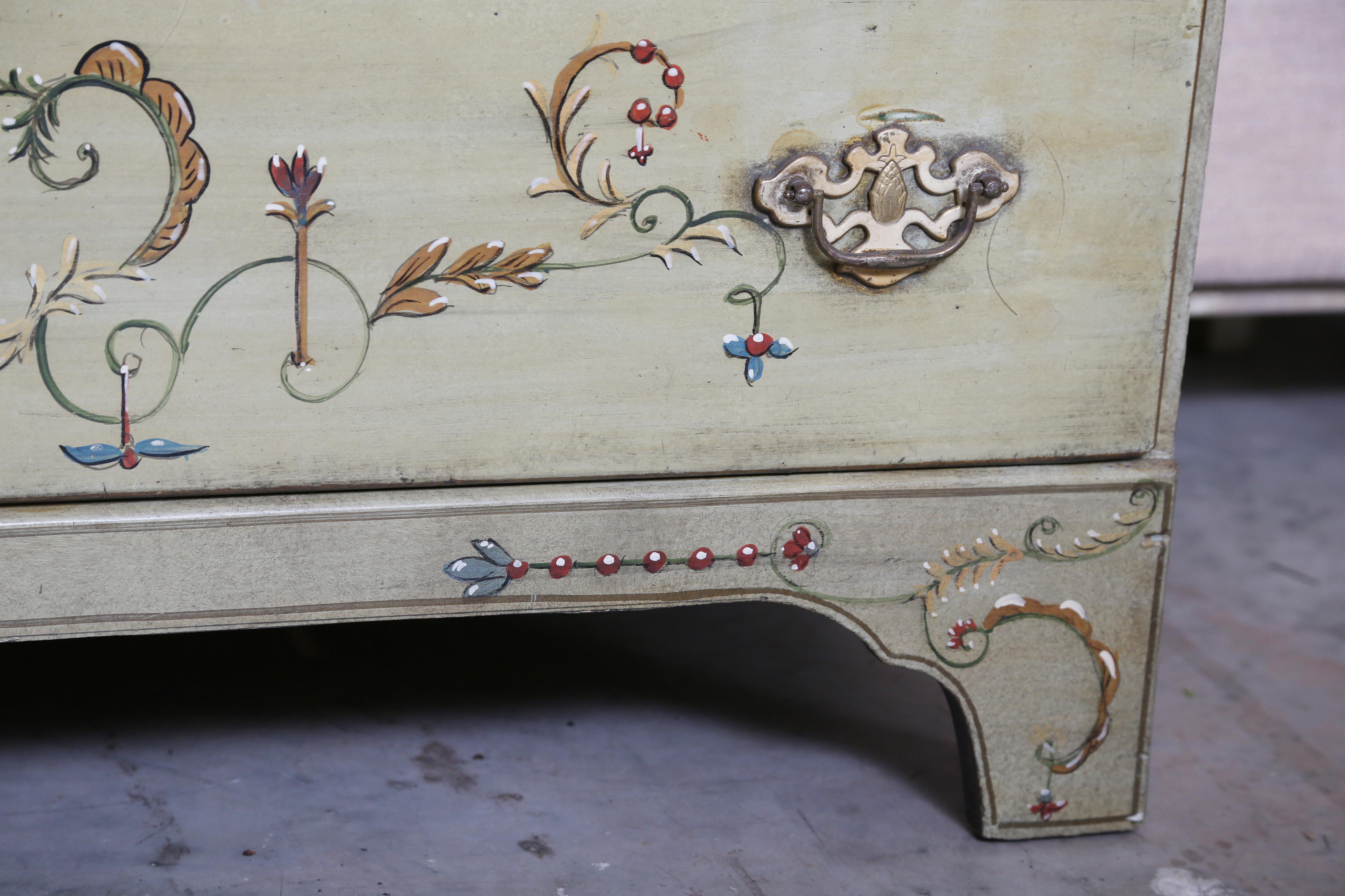 Two Part Bureau Bookcase-Hand Painted in a Classical Style 2