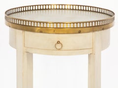 Tavolo occasionale con candelabro dipinto in stile Bouillotte e piano a specchio