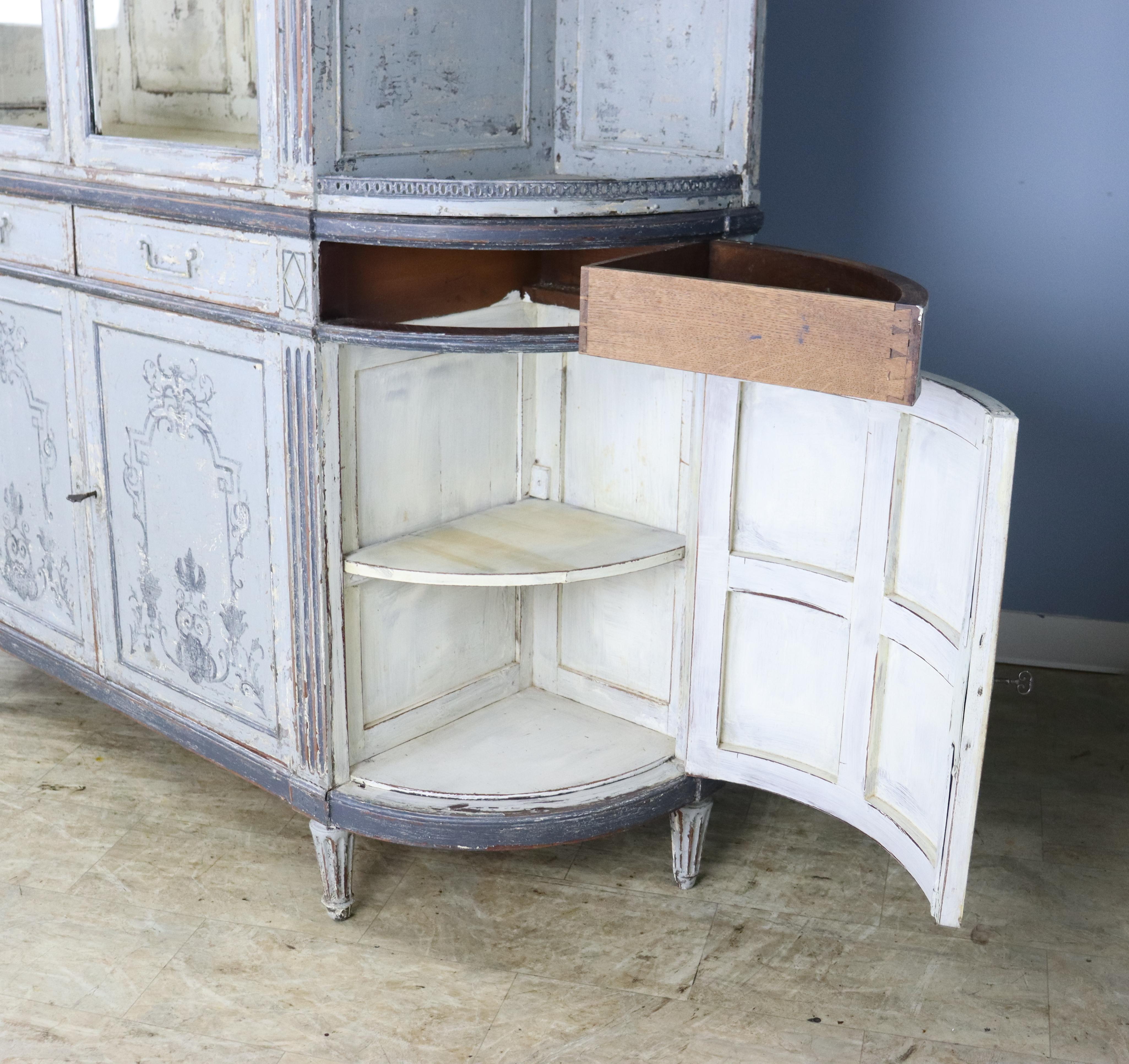 Painted Bow End French Cabinet For Sale 12