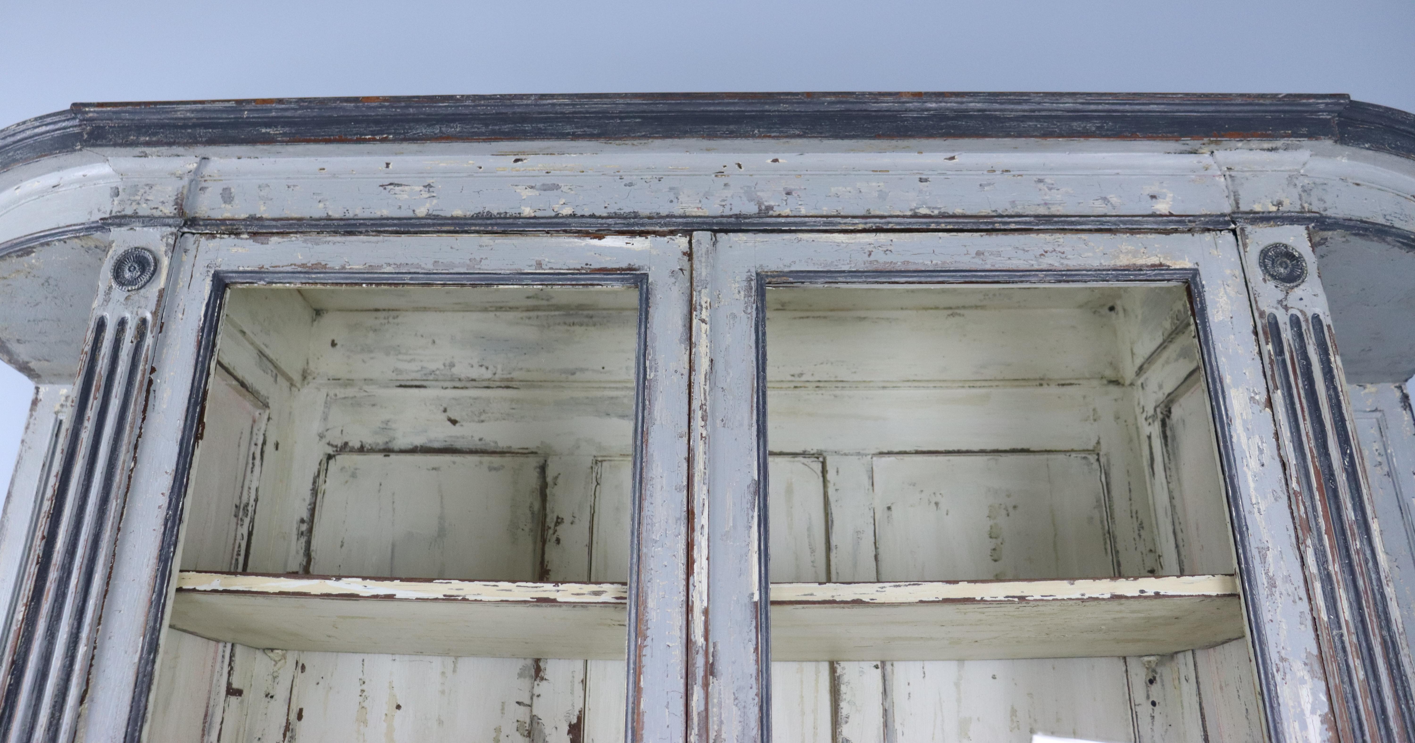 19th Century Painted Bow End French Cabinet For Sale