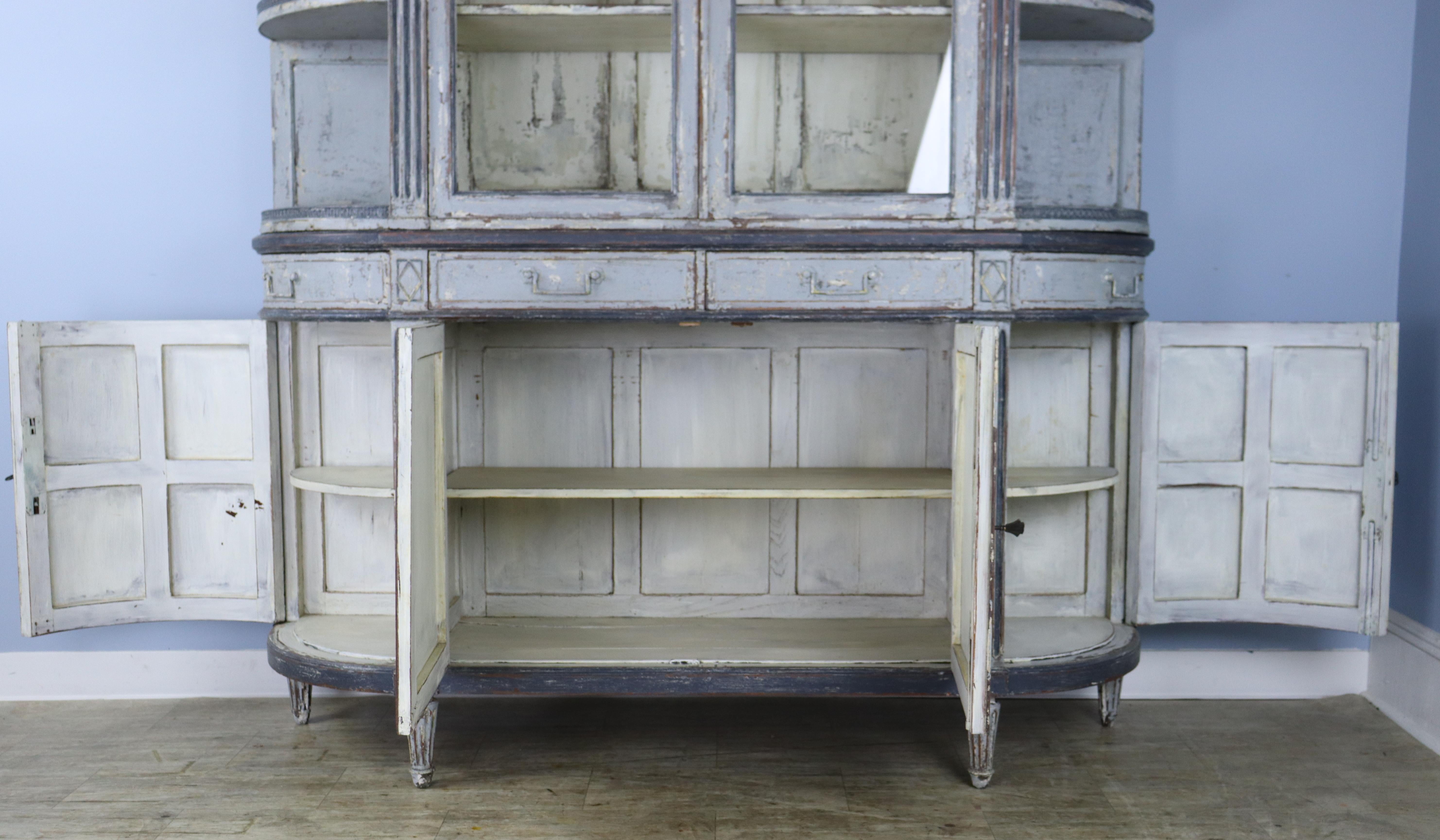 Painted Bow End French Cabinet For Sale 4