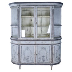 Painted Bow End French Cabinet