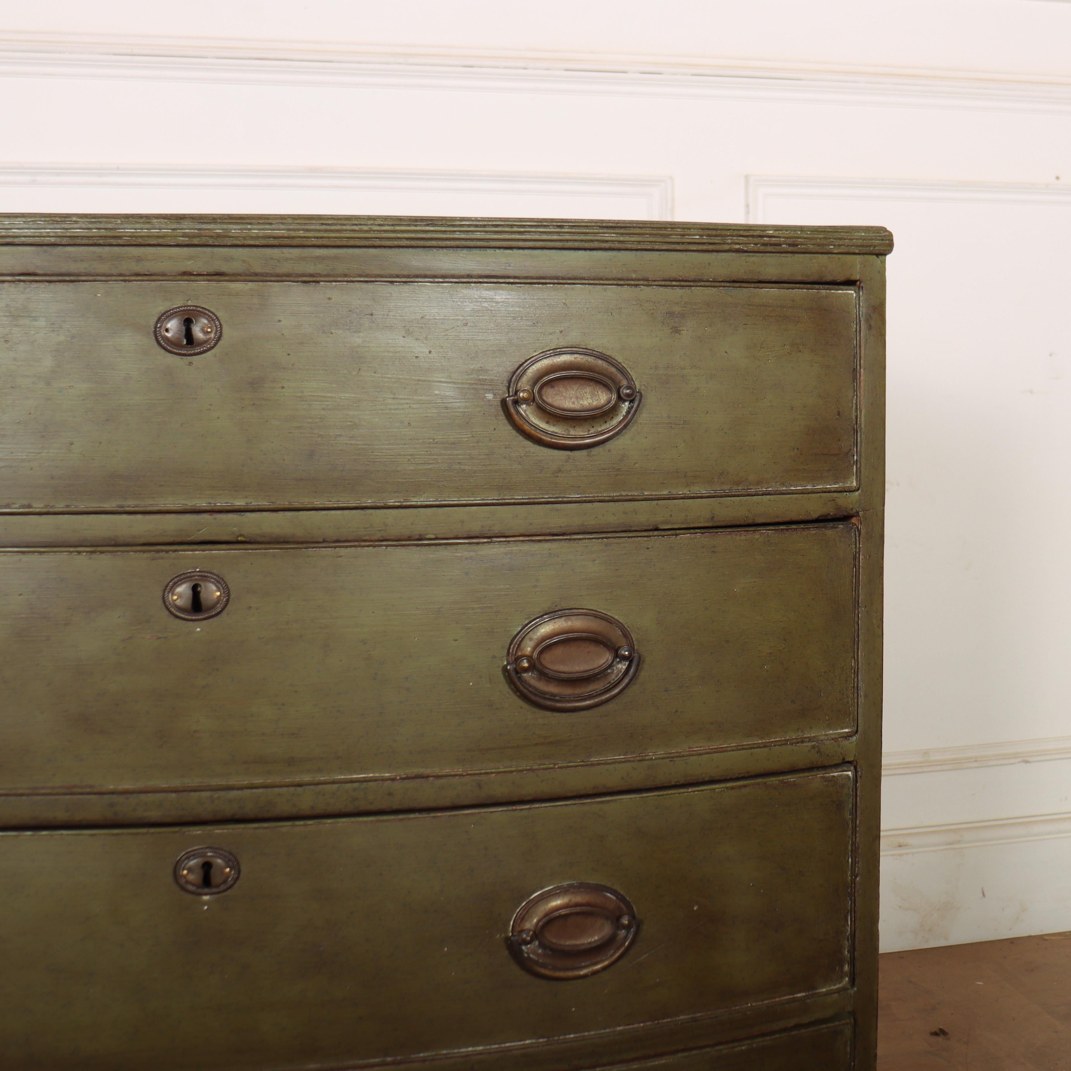 English Painted Bowfront Chest of Drawers