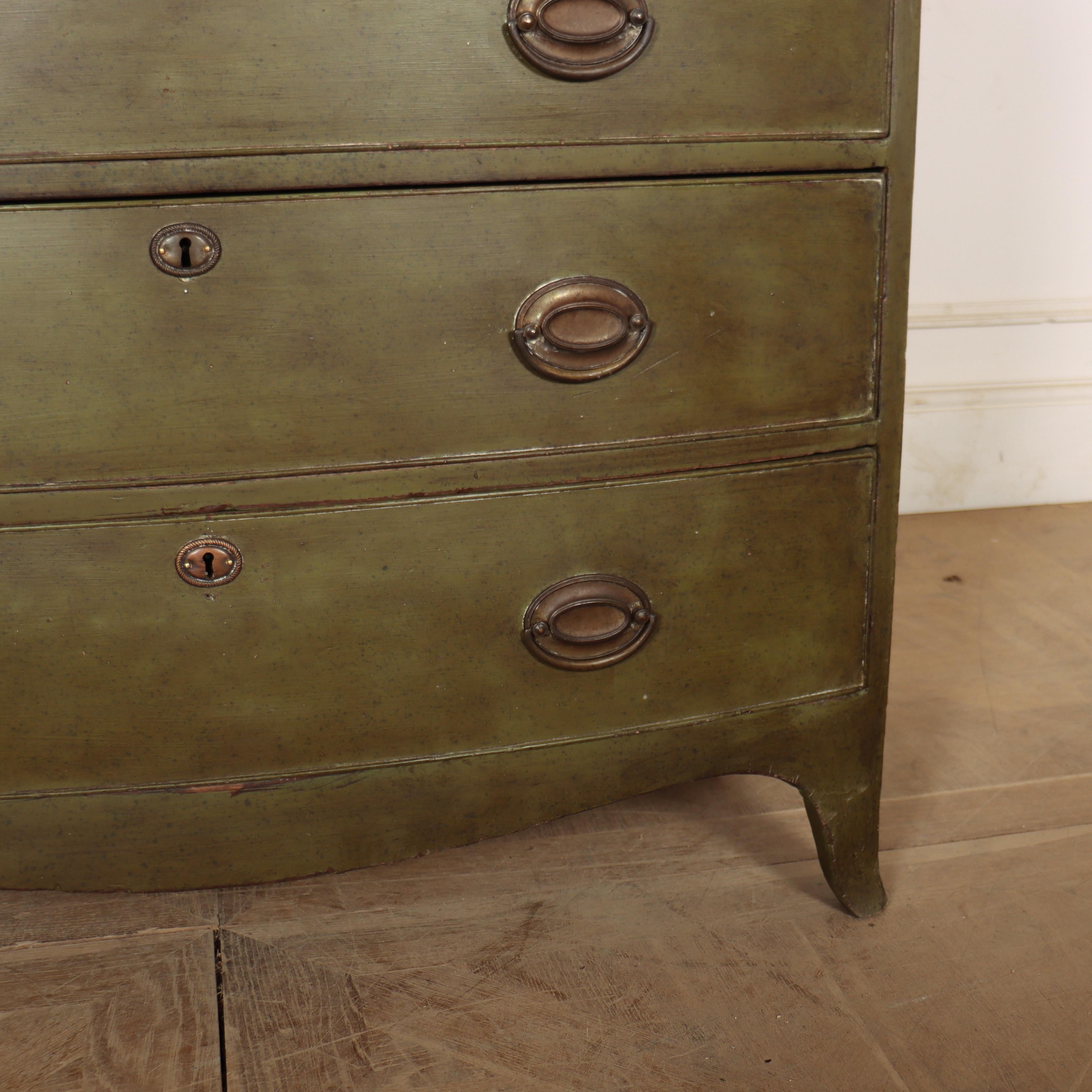 Painted Bowfront Chest of Drawers In Good Condition In Leamington Spa, Warwickshire