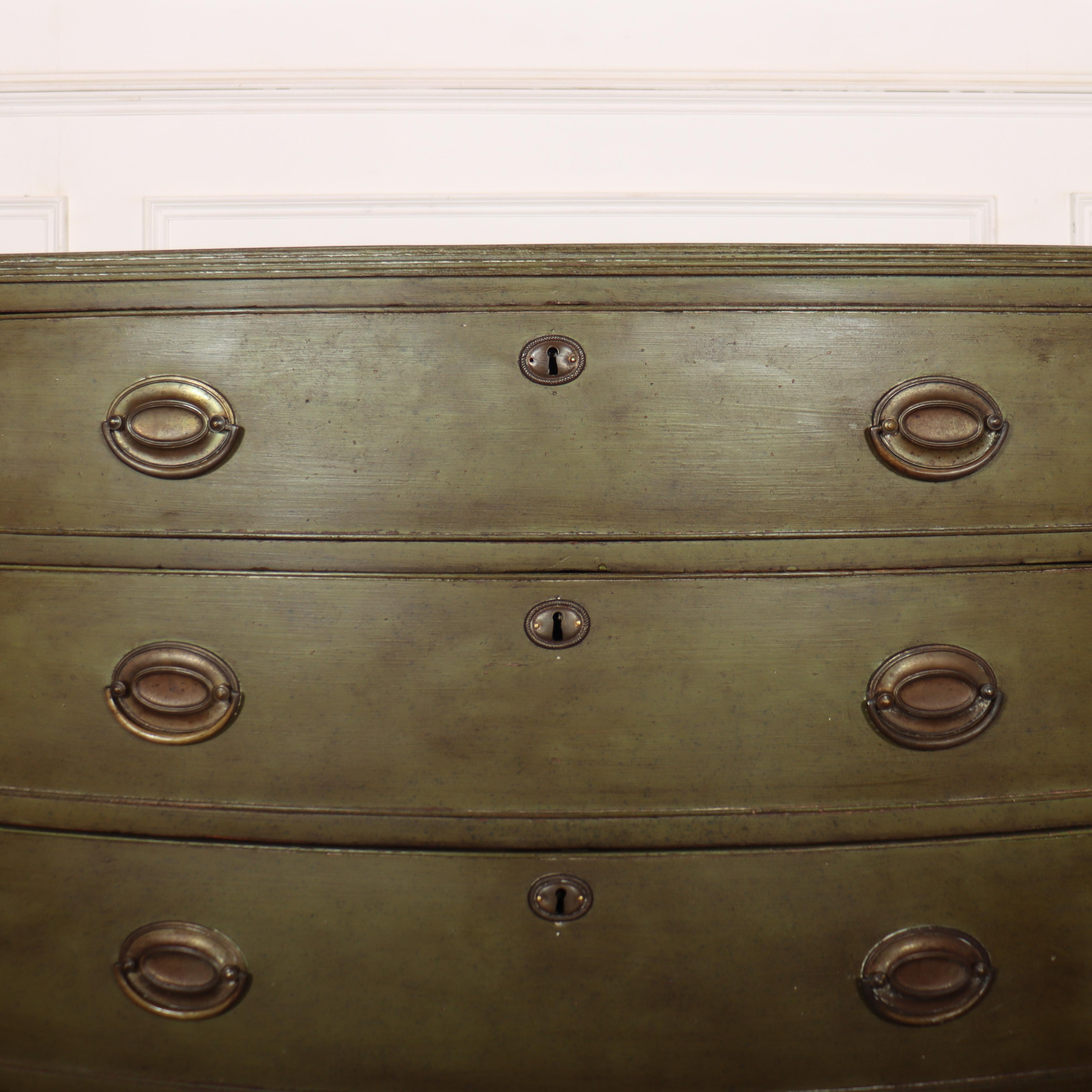 19th Century Painted Bowfront Chest of Drawers