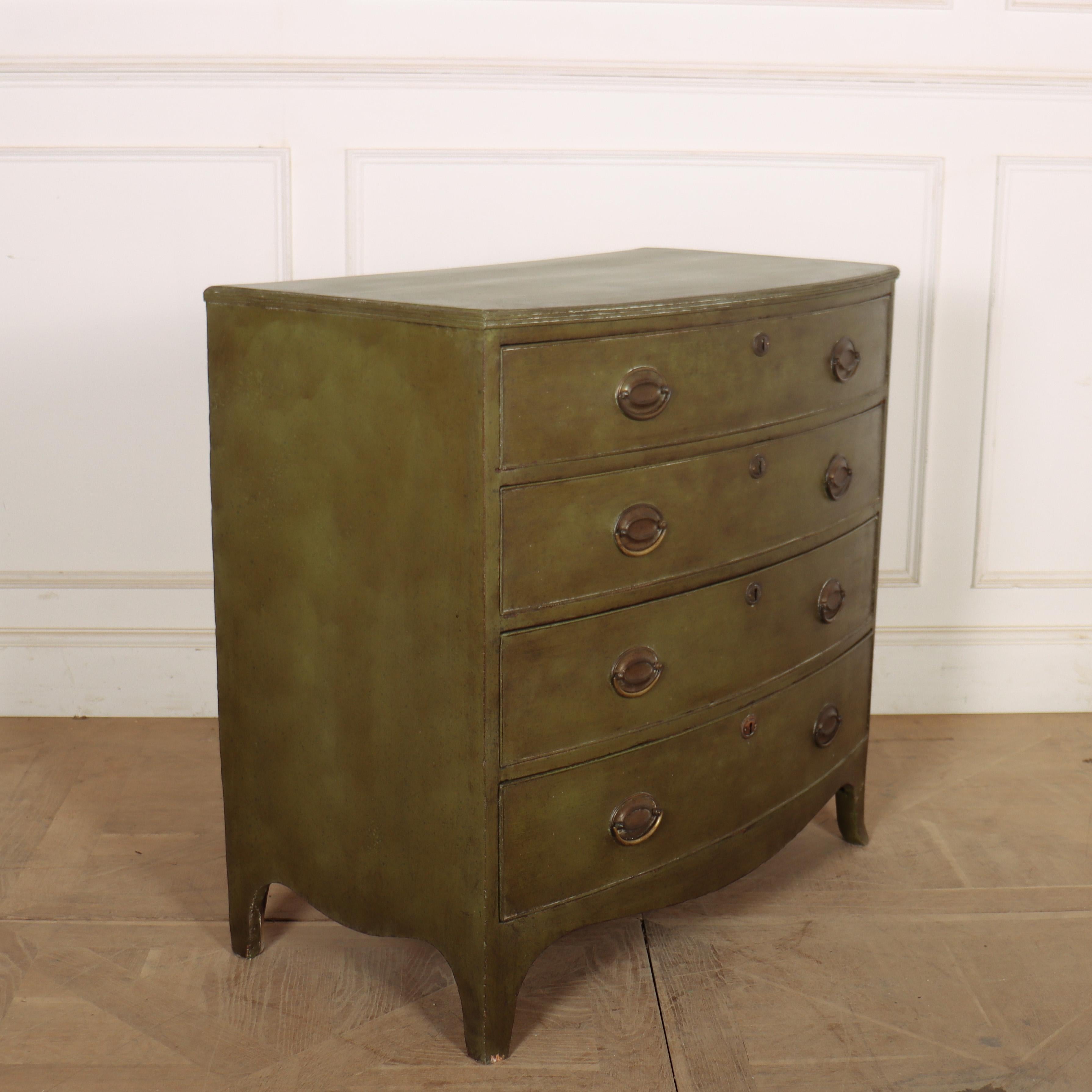 Pine Painted Bowfront Chest of Drawers
