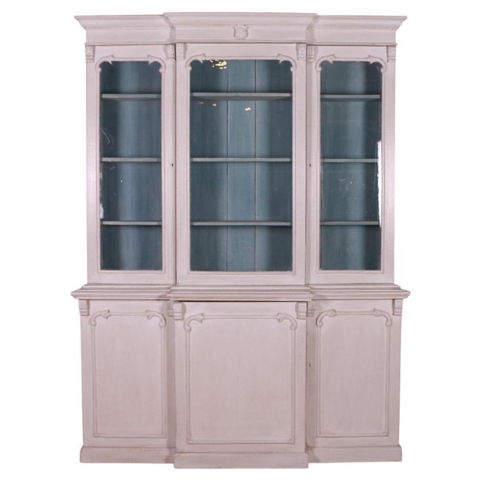 Painted Breakfront Bookcase For Sale