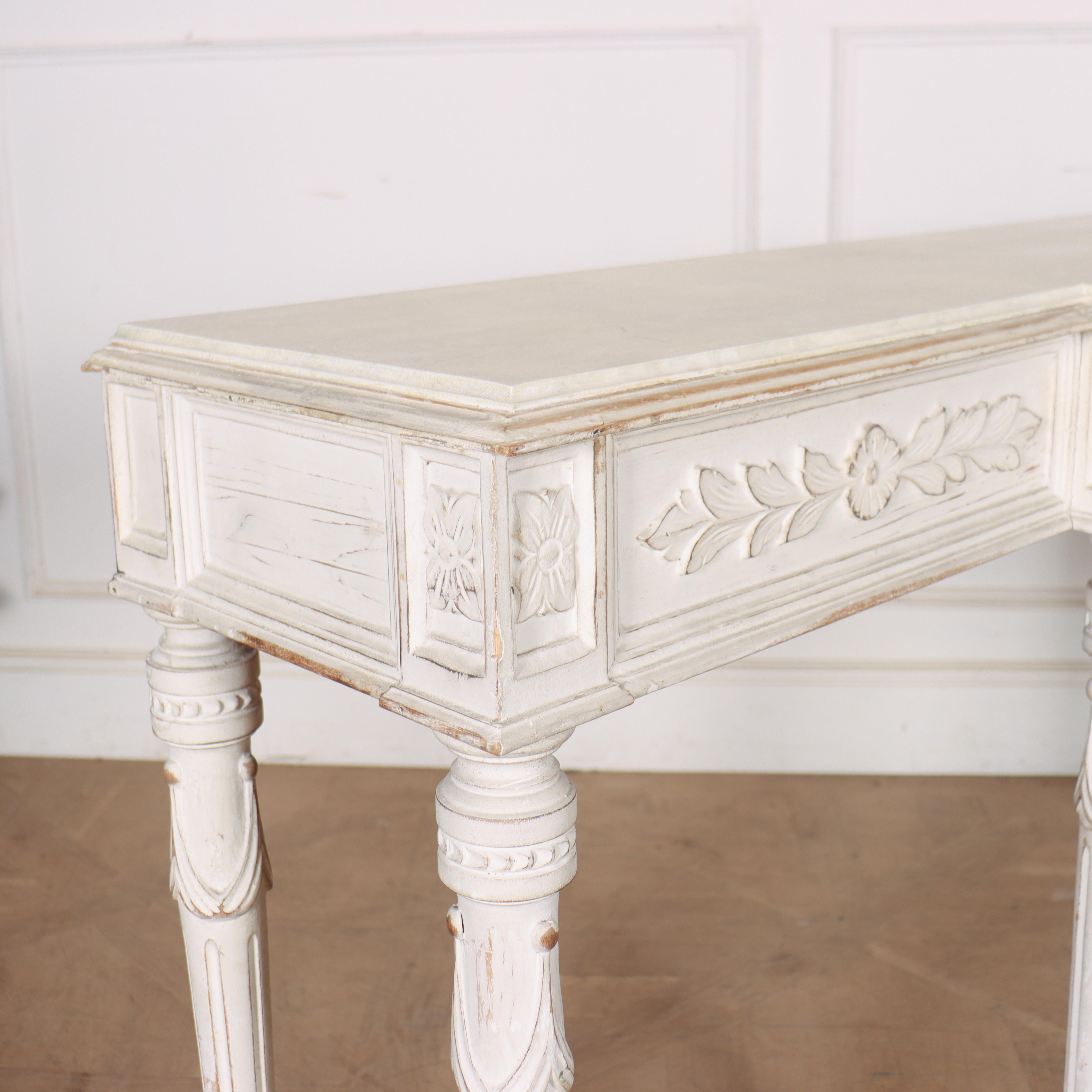French Painted Breakfront Console Table For Sale