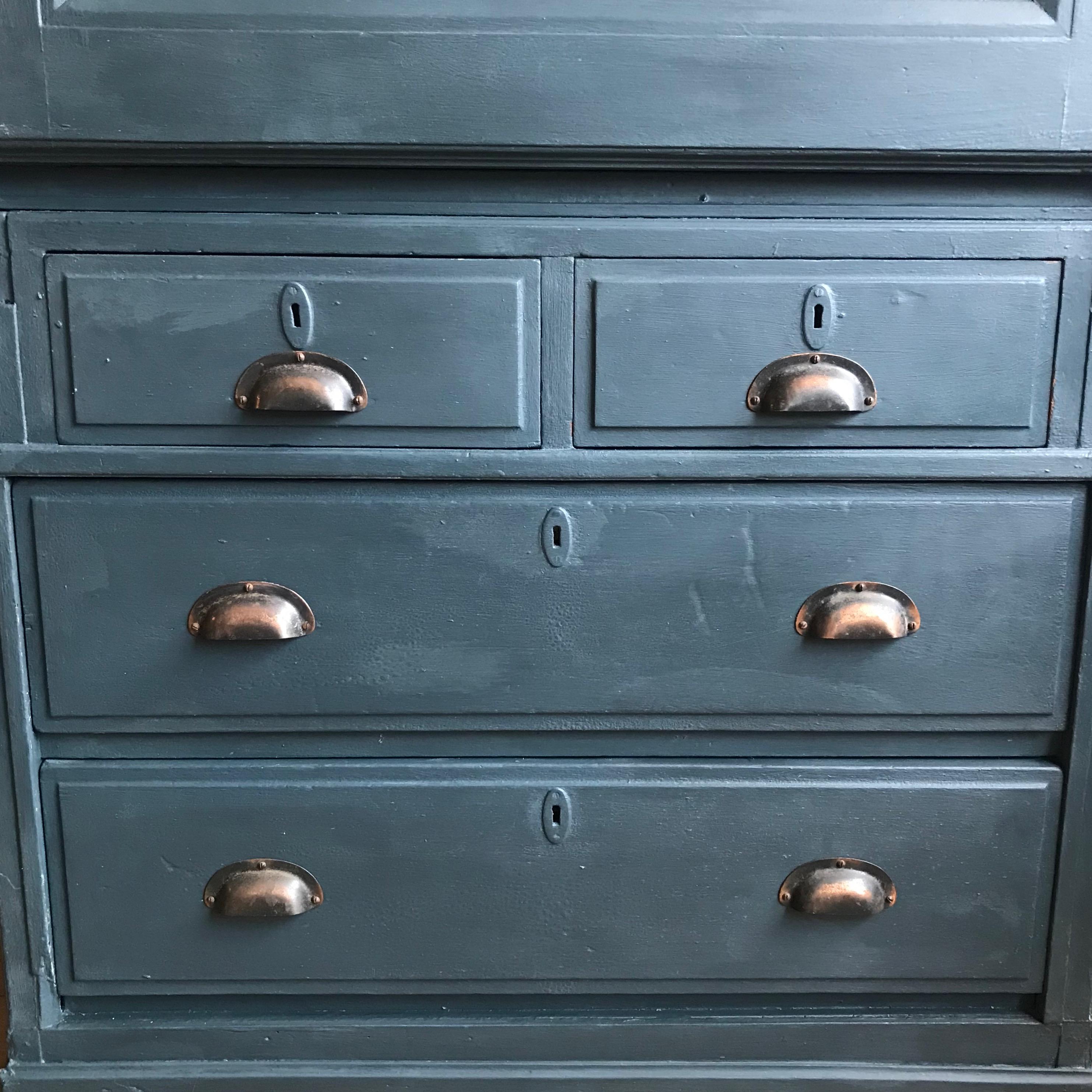 Mid-20th Century Painted Bureau with Drawers