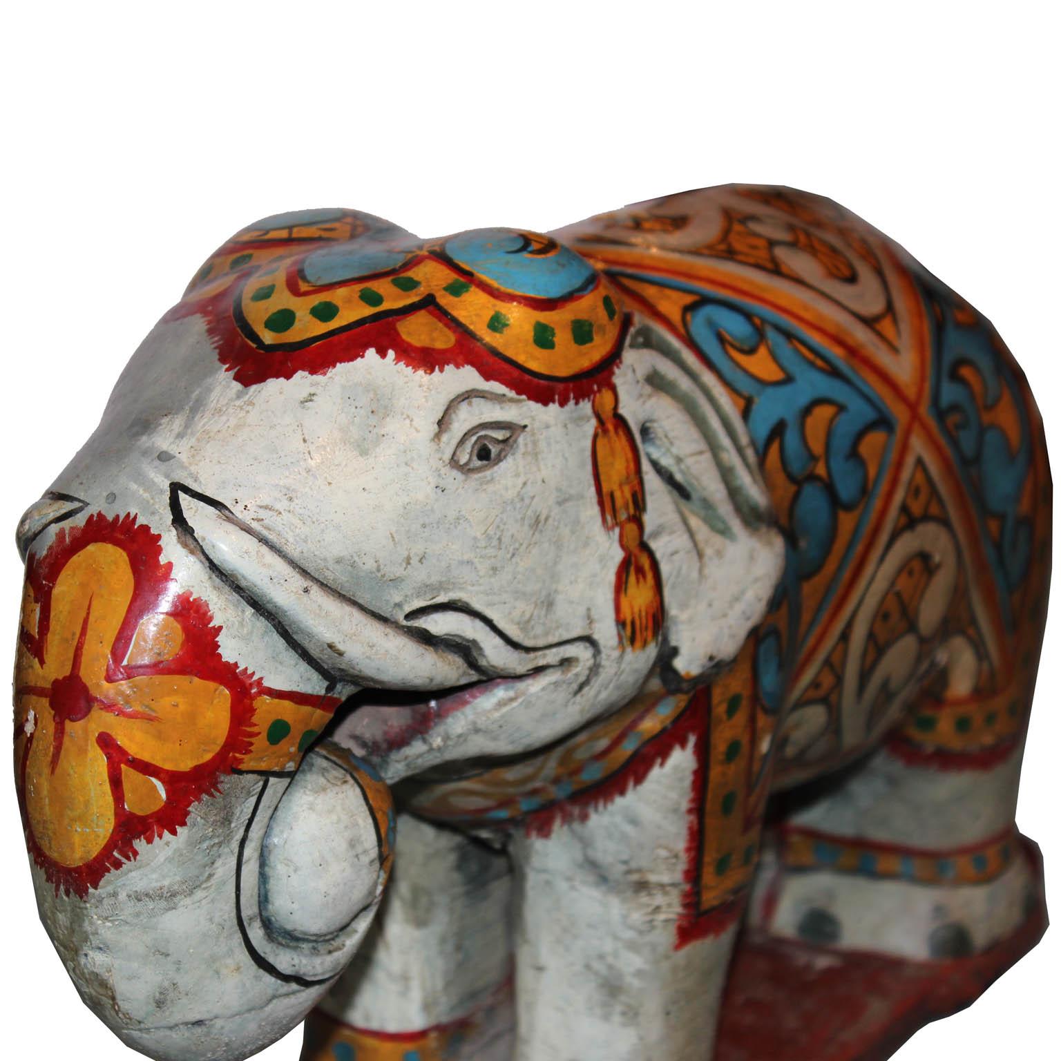 Painted Burmese Elephant For Sale 1