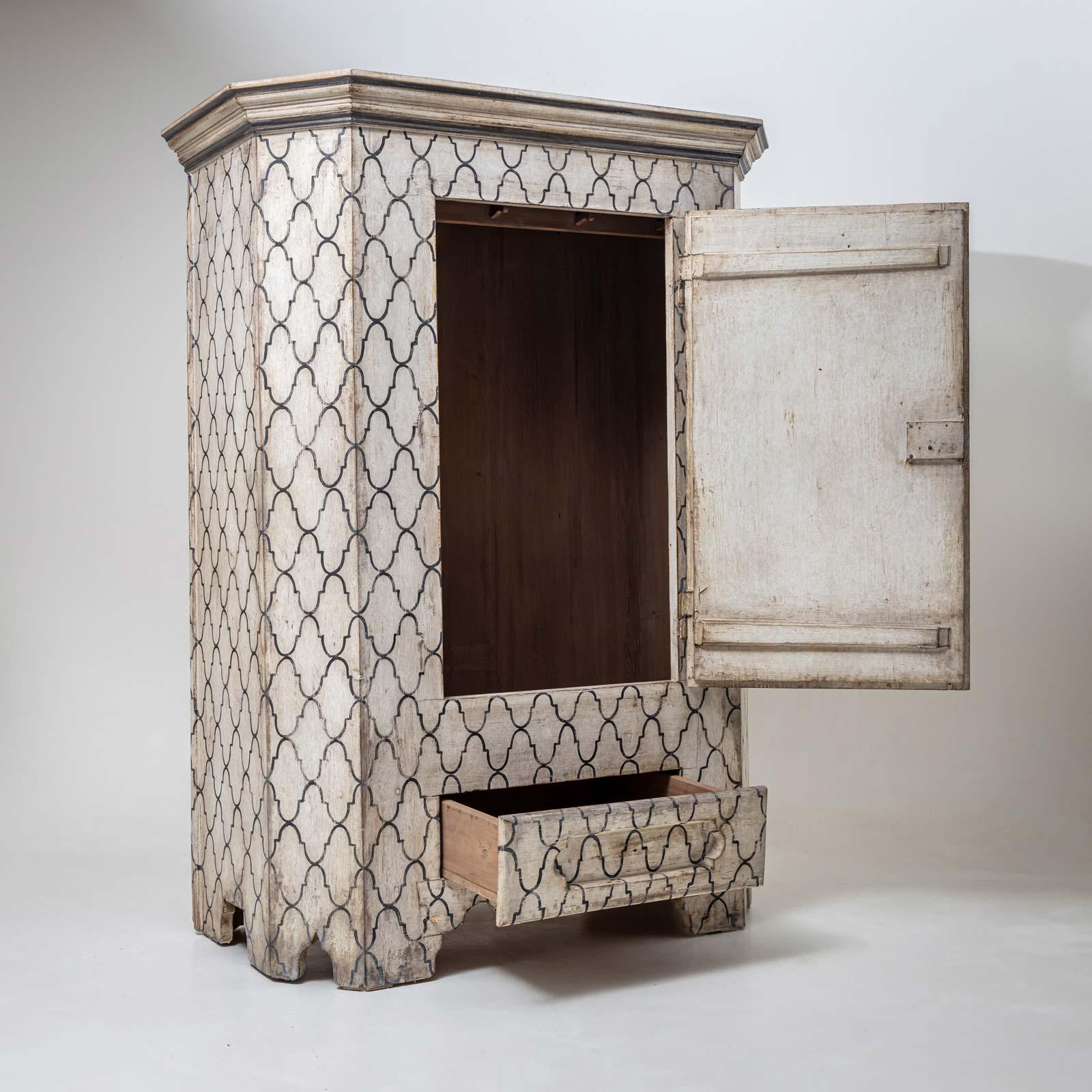 Baroque Painted Cabinet, 18th Century For Sale