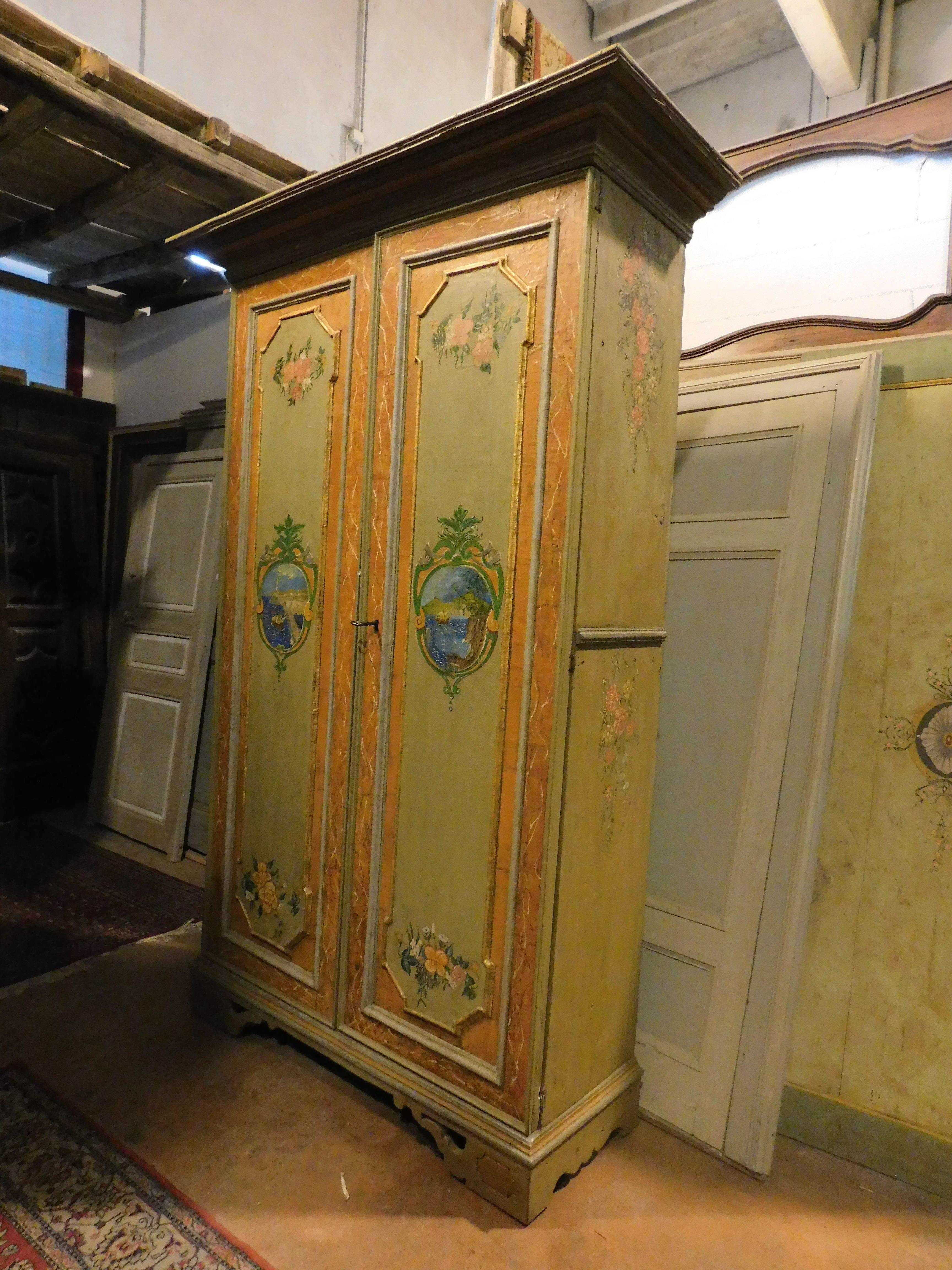 Painted Cabinet, Double Doors with Maritime Views, Genoa 'Italy', 18th Century For Sale 2