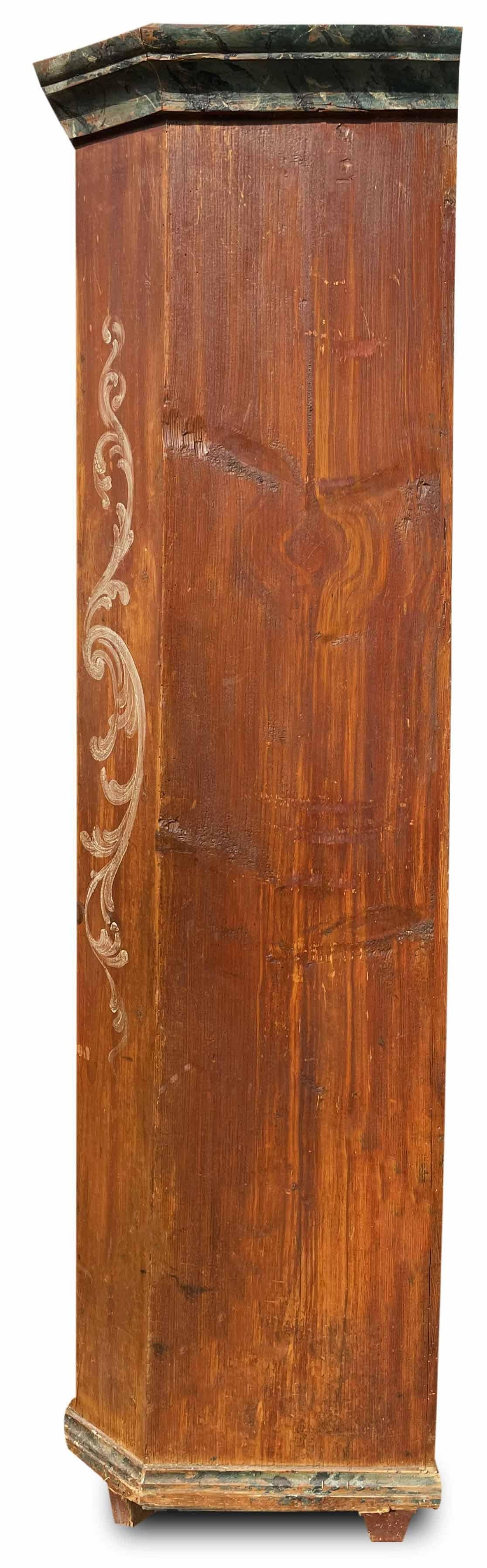 Painted Cabinet Early 19th Century Floral and Figure 9