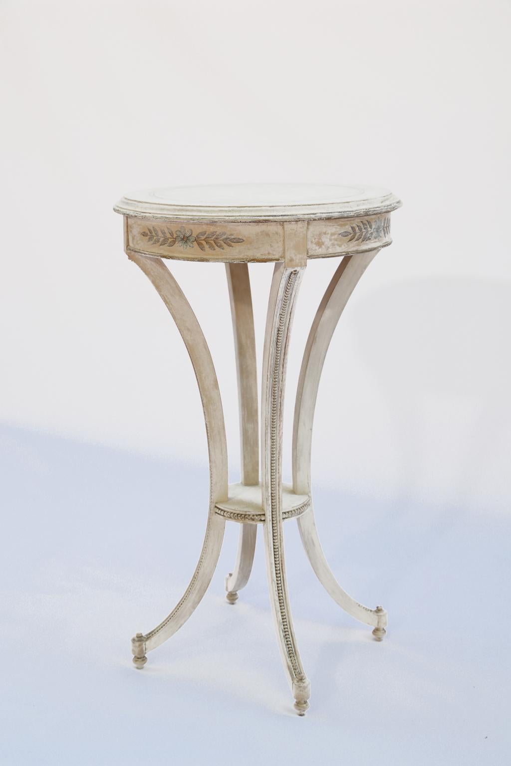Painted Candle Stand Accent Table 1