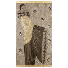 Bemalte Leinwand, Art Deco Woman, Contemporary Work