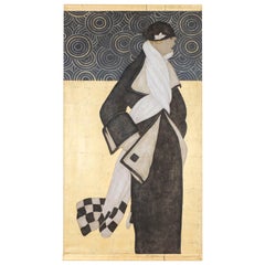 Painted Canvas, Art Deco Woman, Contemporary Work