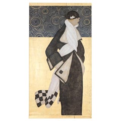 Painted Canvas, Art Deco Woman, Contemporary Work
