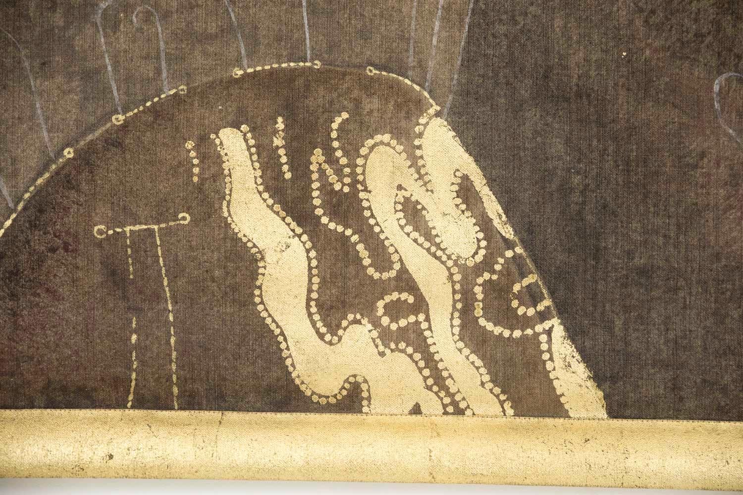 Peint à la main Toile peinte, portrait de femme Art déco, œuvre contemporaine en vente