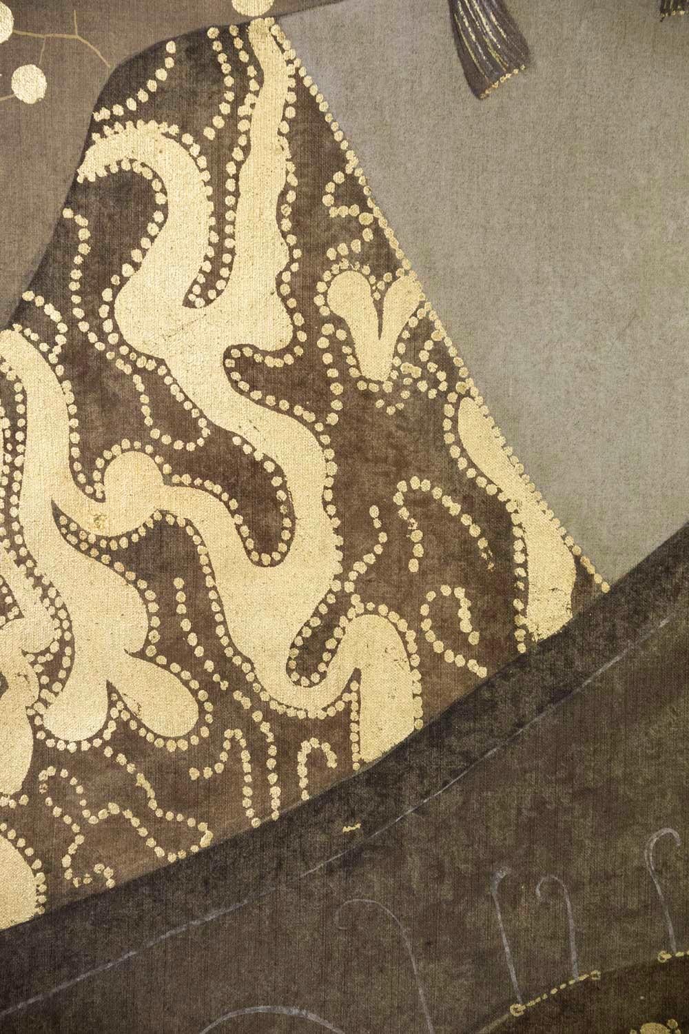 Toile peinte, portrait de femme Art déco, œuvre contemporaine Bon état - En vente à Saint-Ouen, FR