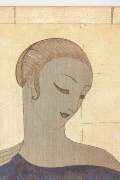 Bemalte Leinwand mit der Darstellung eines eleganten, zeitgenössischen Werks