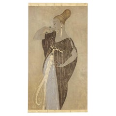 Lienzo pintado que representa una obra elegante y contemporánea