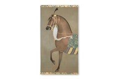 Painted canvas depicting an Indian horse in profile. Contemporary work.