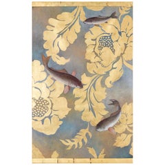 Painted Canvas Figuring Carps, Contemporary Work