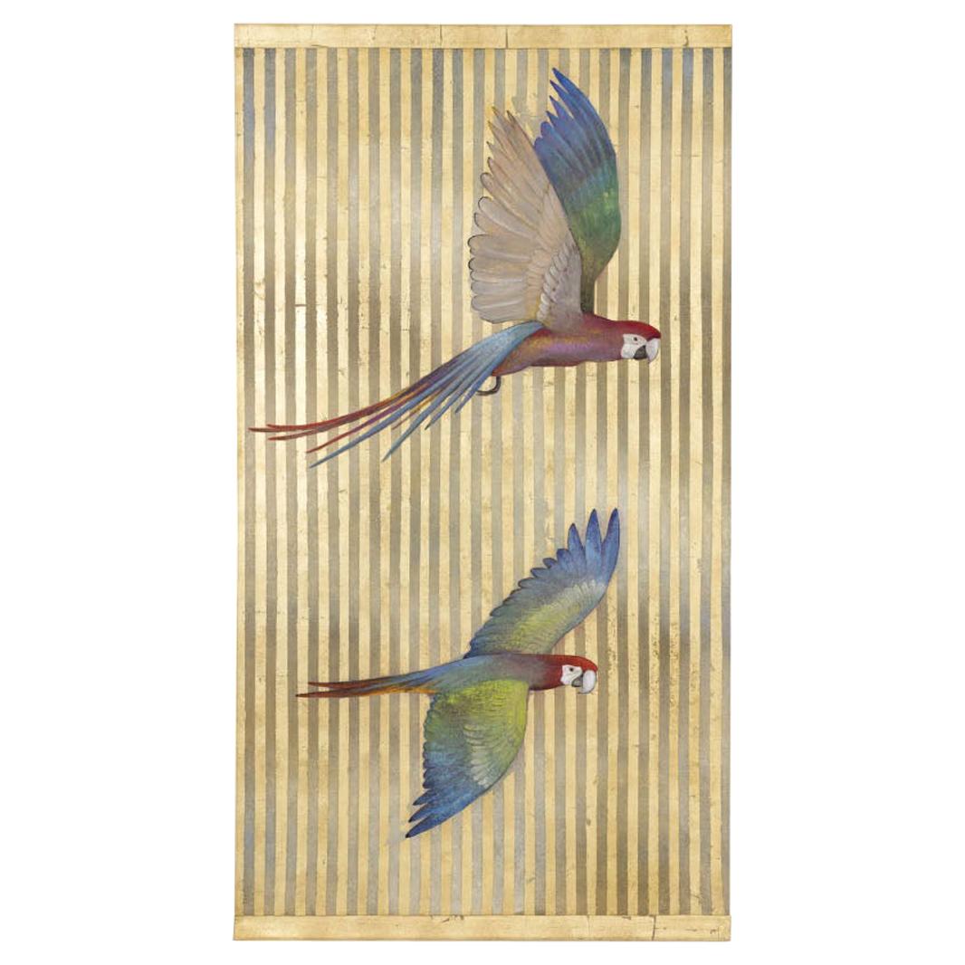 Painted Canvas Figuring Parrots, Contemporary Work For Sale