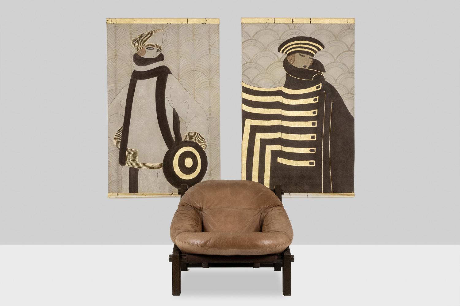 Lienzo pintado en estilo Art Déco. Obra contemporánea. en venta 2