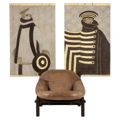 Vintage Painted canvas in Art Deco style. Contemporary work.