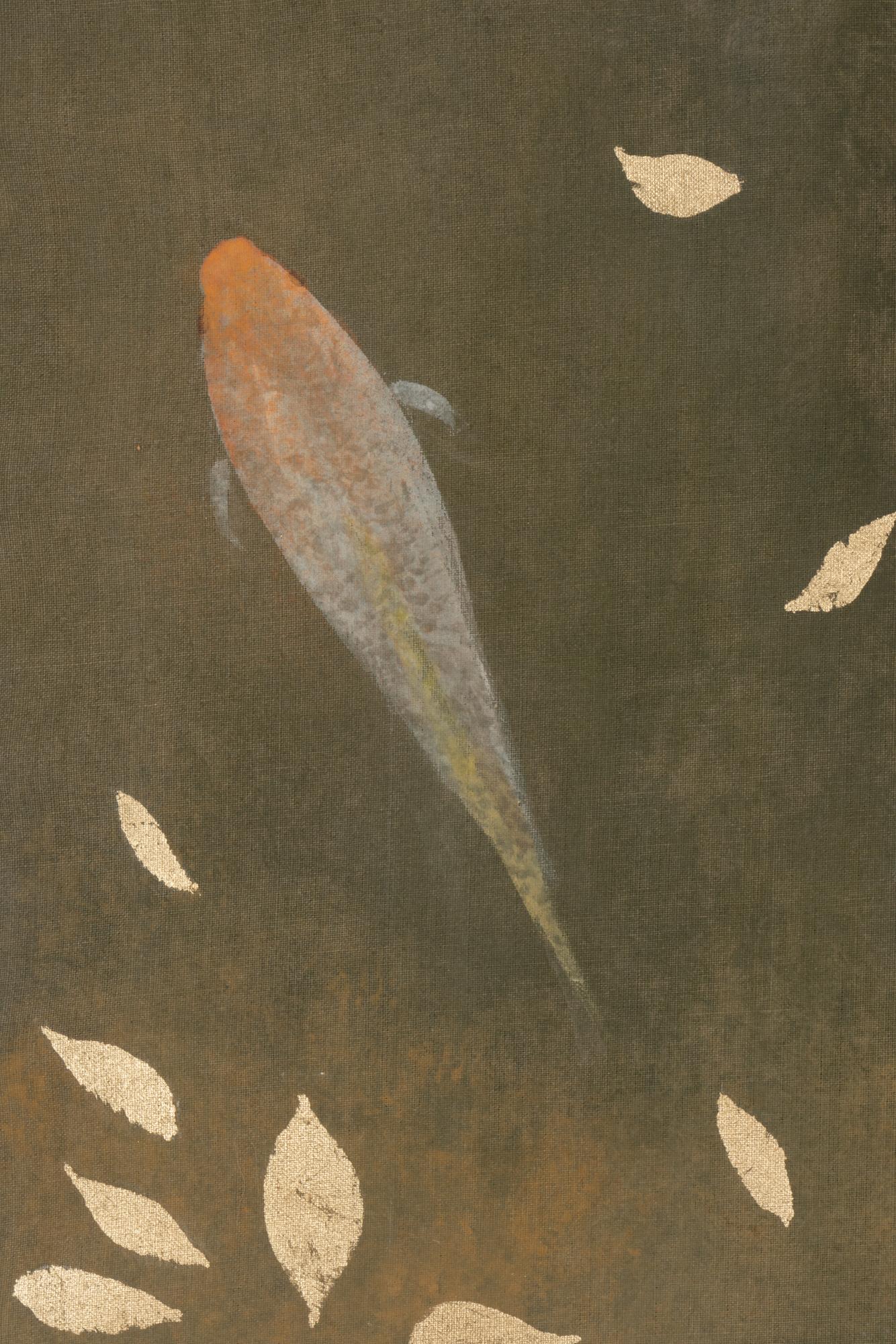 Lienzo Pintado, Carpa Koi, Obra Contemporánea en venta 2
