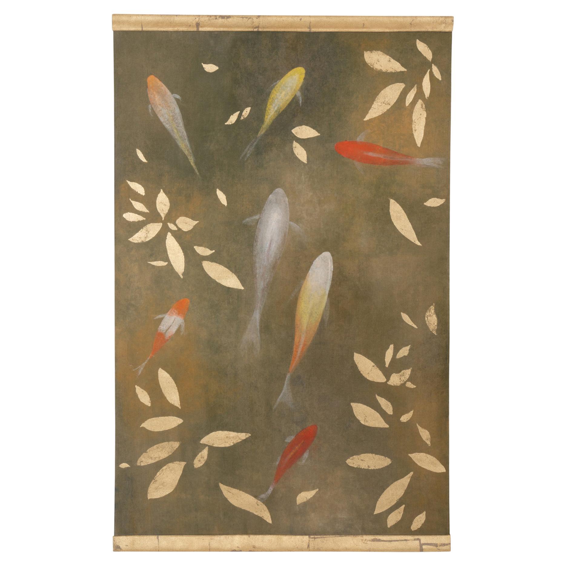 Painted Canvas, Koi Carp, Contemporary Work For Sale