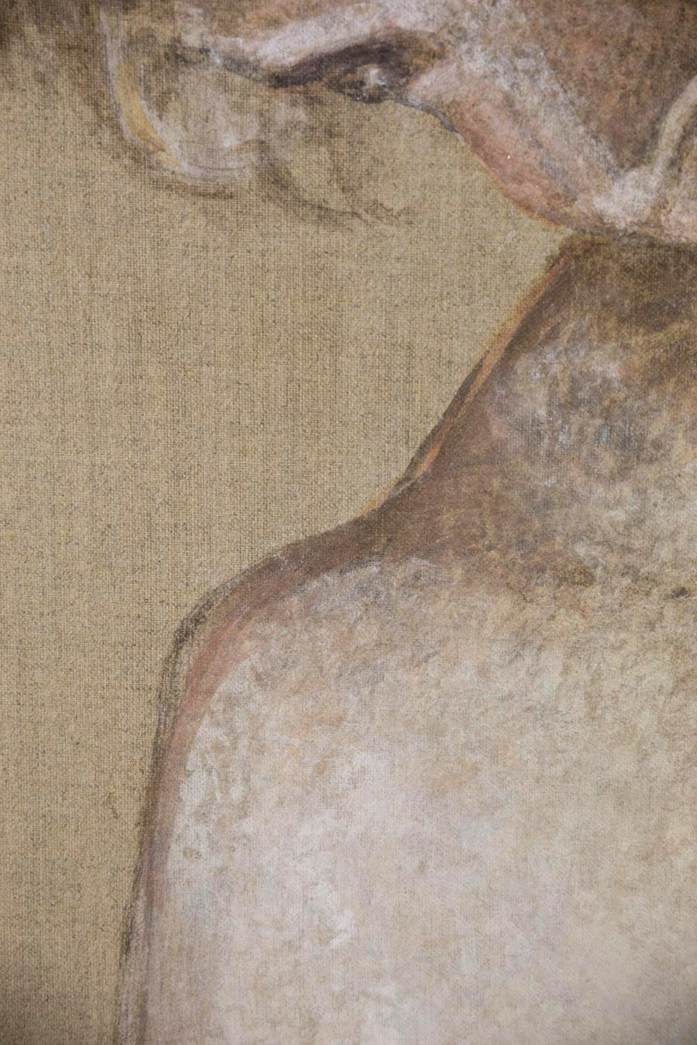 Bemalte Leinwand, Mann im Michelangelo-Stil, zeitgenössisches Werk im Angebot 2