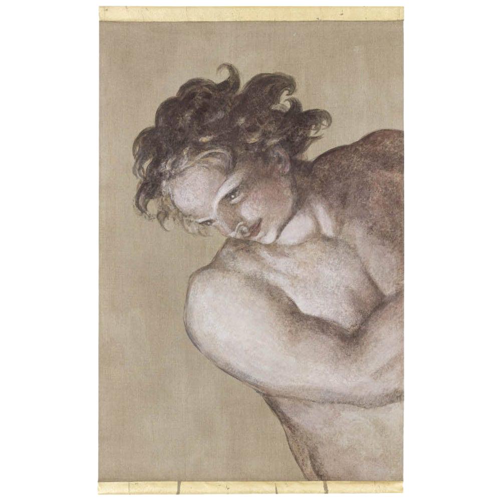 Bemalte Leinwand, Mann im Michelangelo-Stil, zeitgenössisches Werk im Angebot