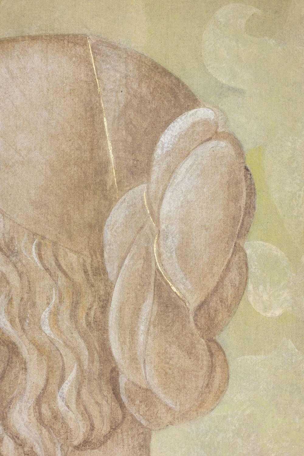 Bemalte Leinwand einer Dame im Renaissance-Stil. Zeitgenössische Arbeit. im Zustand „Hervorragend“ im Angebot in Saint-Ouen, FR