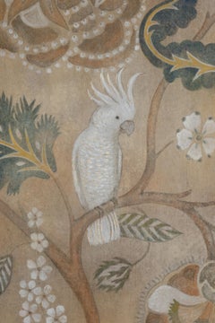 Painted Canvas, Parakeets, Contemporary Work