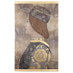 Toile peinte, portrait masculin de style Renaissance, œuvre contemporaine