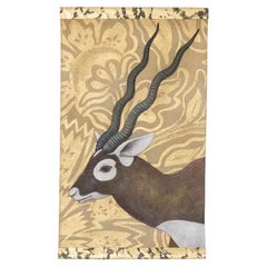 Toile peinte représentant une gazelle. Travail contemporain.