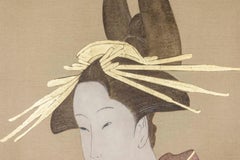 Painted Canvas Representing a Geisha, Contemporary Work