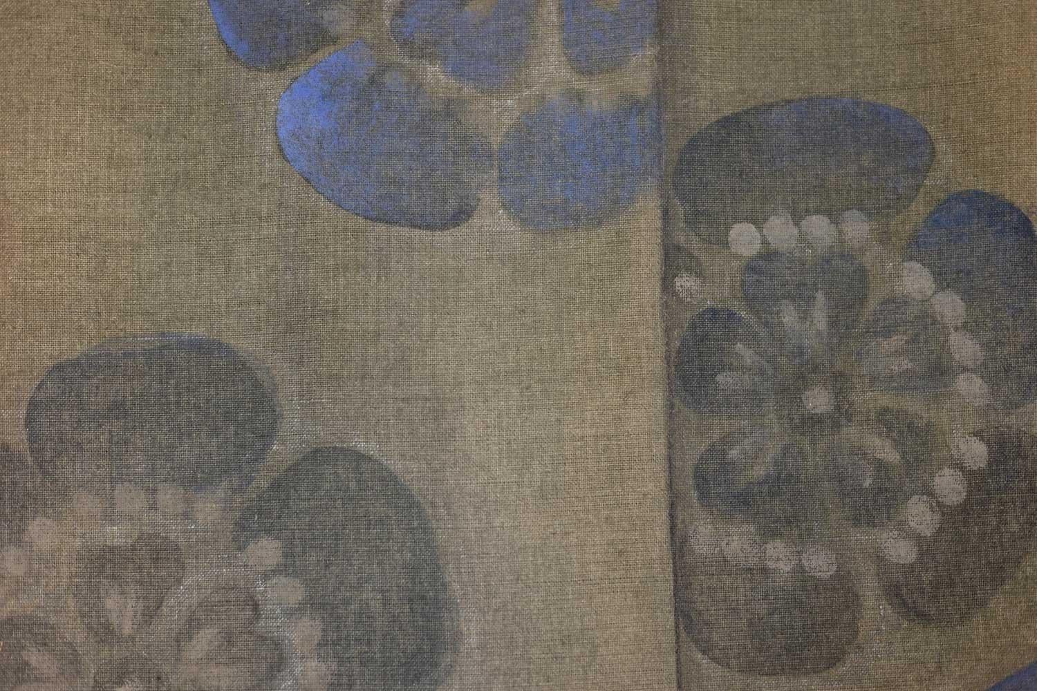 Painted canvas representing a Japanese samurai. Contemporary. In Excellent Condition For Sale In Saint-Ouen, FR