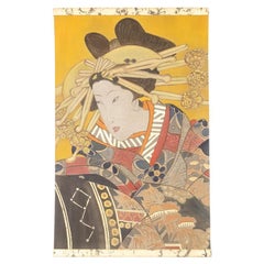 Painted canvas representing a Japanese woman. Contemporary work.