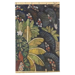 Bemalte Leinwand, die ein Marmoset auf einem Blumenhintergrund darstellt. Zeitgenössisch.