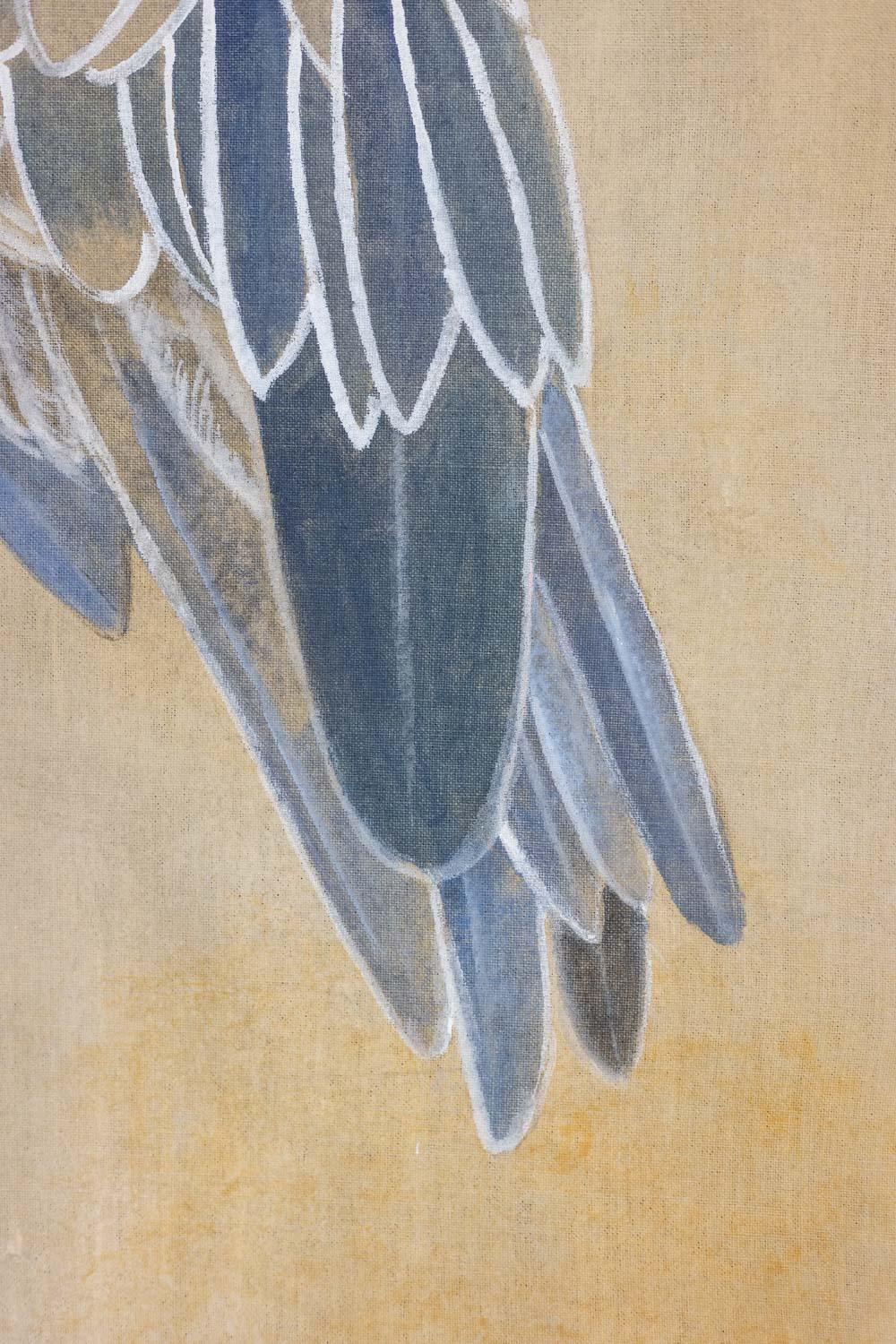 Bemalte Leinwand, die einen Nile- Shoebill darstellt. Zeitgenössisch. im Zustand „Hervorragend“ im Angebot in Saint-Ouen, FR