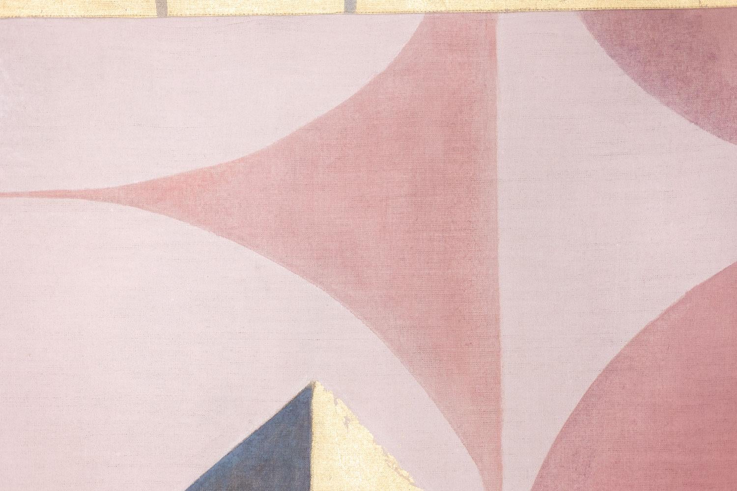 20th Century Painted canvas representing an elegant 1950s style. Contemporary. For Sale