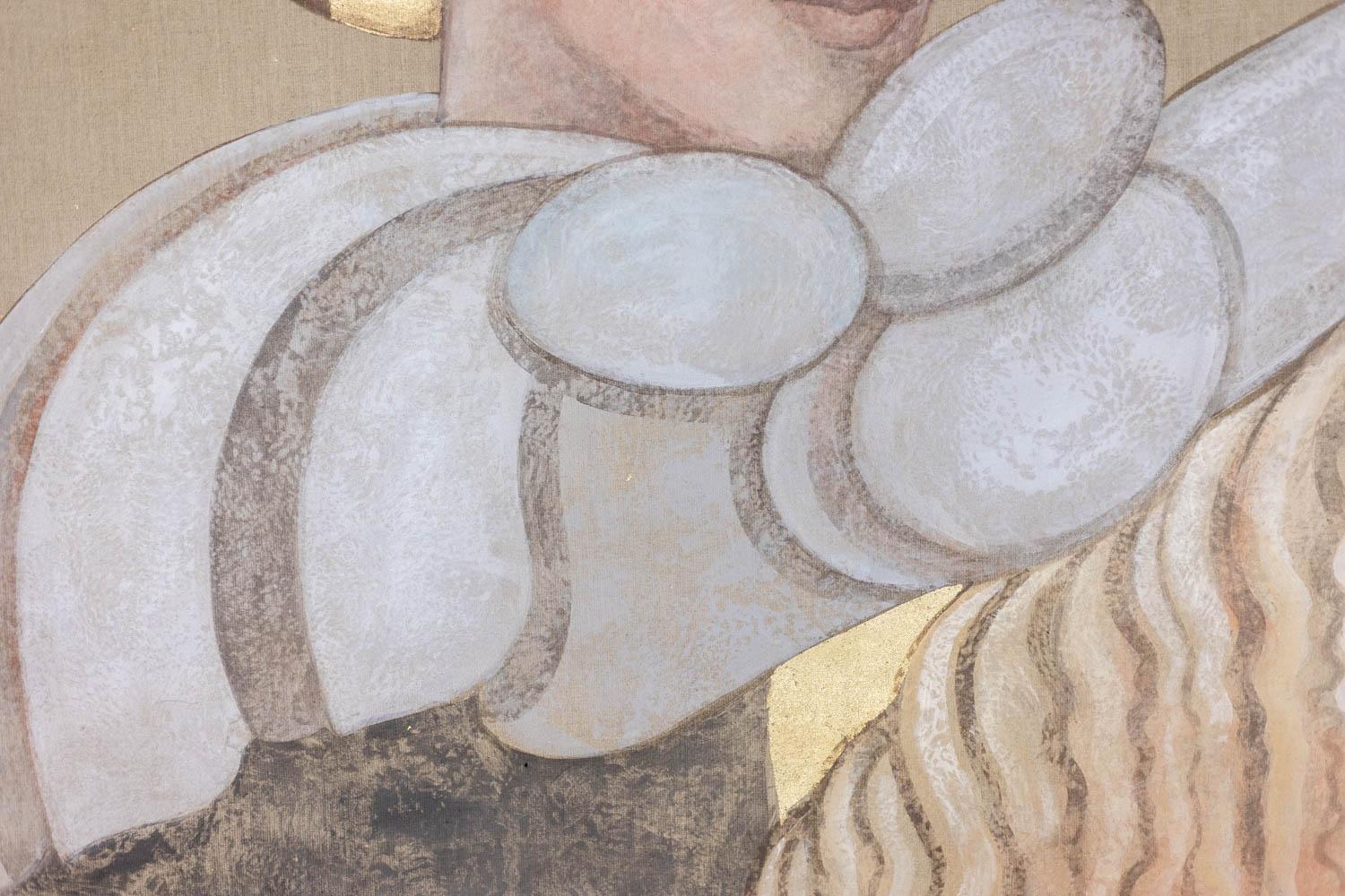 Bemalte Leinwand stellt einen eleganten Italiener dar. Zeitgenössische Arbeit. im Zustand „Hervorragend“ im Angebot in Saint-Ouen, FR